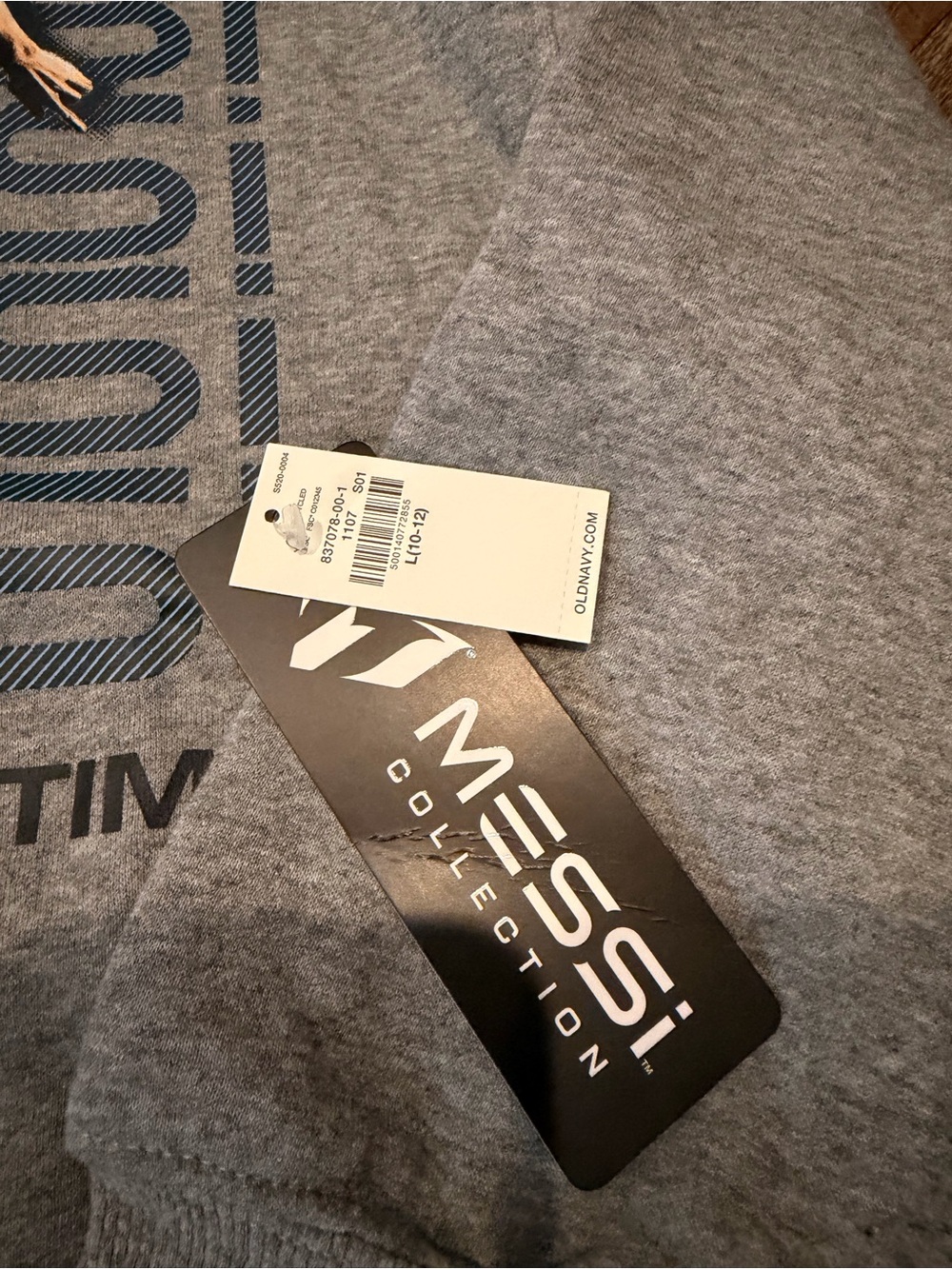 NWT Messi Collection Youth Large Hoodie Gray GOAT Graphic Pullover Sweatshirt - Picture 2 of 5